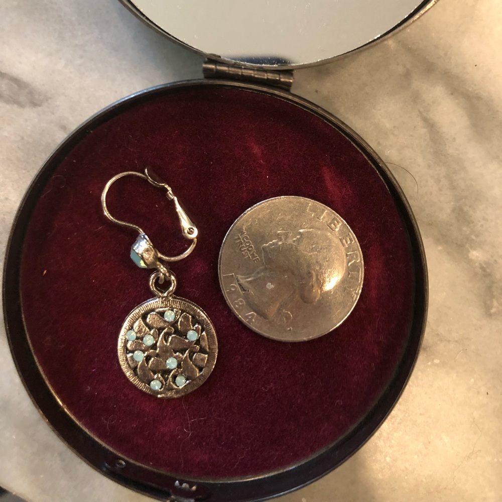 Silver earrings with aqua stones - Picture 2 of 5